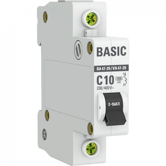 Автоматический выключатель EKF BASIC 1P 10А (C) 4,5кА ВА 47-29 mcb4729-1-10C Автоматический выключатель EKF BASIC 1P 10А (C) 4,5кА ВА 47-29 mcb4729-1-10C