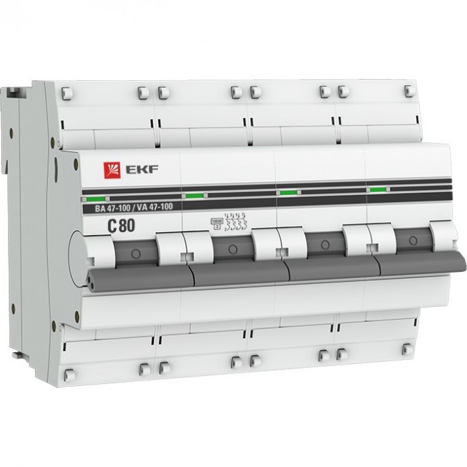 Автоматический выключатель EKF PROXIMA 4P 80А (C) 10kA ВА 47-100 mcb47100-4-80C-pro Автоматический выключатель EKF PROXIMA 4P 80А (C) 10kA ВА 47-100 mcb47100-4-80C-pro