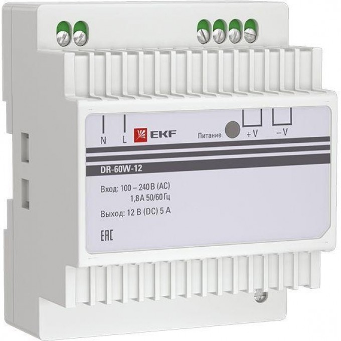 Блок питания EKF PROXIMA 12В dr-60w-12 Блок питания EKF PROXIMA 12В dr-60w-12