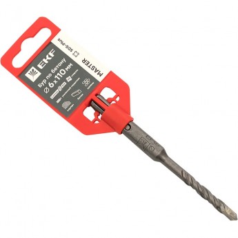 Бур по бетону EKF MASTER SDS-plus 6х110 мм (2 резца) (4S спираль) Бур по бетону EKF MASTER SDS-plus 6х110 мм (2 резца) (4S спираль)