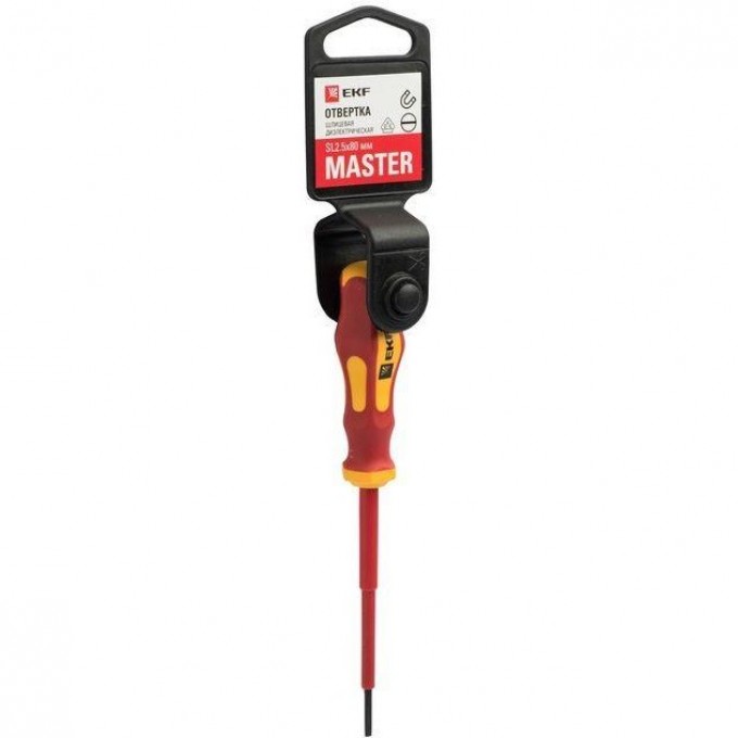 Отвертка EKF SL2.5х80мм Master 1000В Basic sl-2.5-80-mas-in Отвертка EKF SL2.5х80мм Master 1000В Basic sl-2.5-80-mas-in