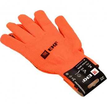 Перчатки рабочие EKF PROFESSIONAL ТОЧКА ЗИМА с ПВХ-покрытием утепленные (7 класс, 10 разм)