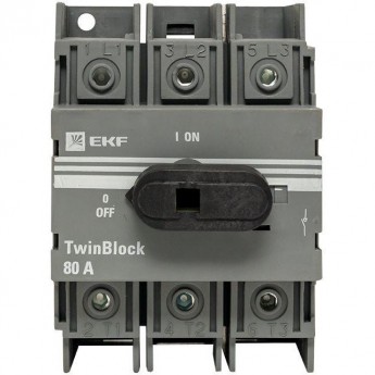 Рубильник EKF 3п 80А с рукояткой управления для прямой установки TwinBlock PROxima Рубильник EKF 3п 80А с рукояткой управления для прямой установки TwinBlock PROxima