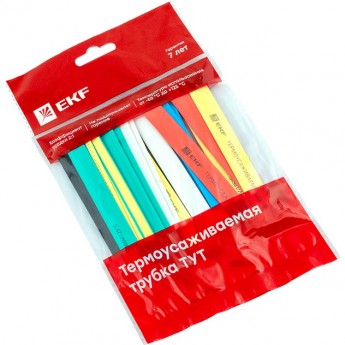 Термоусаживаемая трубка EKF PROXIMA ТУТ нг 16/8 набор:7 цветов по 3шт. 100мм.