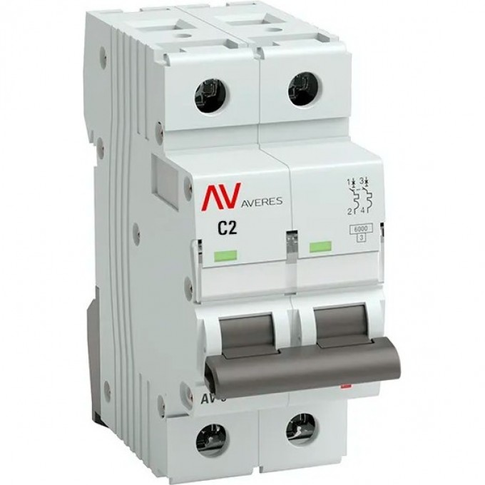 Выключатель автоматический EKF AV-6 2P 2A (C) 6кА AVERES MCB6-2-02C-AV Выключатель автоматический EKF AV-6 2P 2A (C) 6кА AVERES MCB6-2-02C-AV