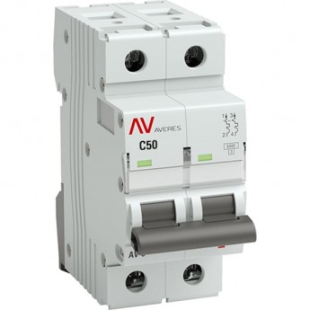 Выключатель автоматический EKF AV-6 2P 50A (C) 6кА AVERES