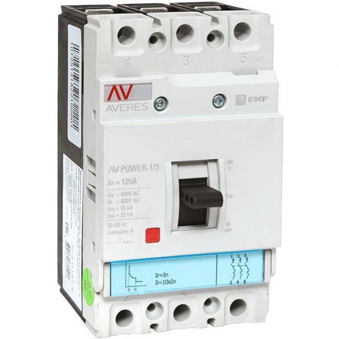 Выключатель автоматический EKF AV POWER-1/3 125А, 35kA, TR mccb-13-125-TR-av Выключатель автоматический EKF AV POWER-1/3 125А, 35kA, TR mccb-13-125-TR-av