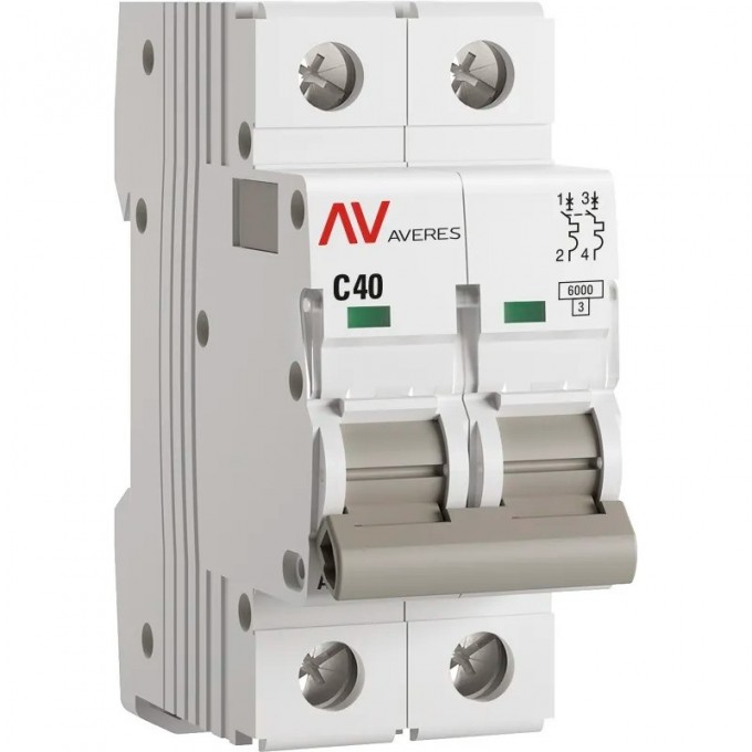 Выключатель автоматический EKF AVERES AV-6 2P 40A (C) 6kA mcb6-2-40C-av Выключатель автоматический EKF AVERES AV-6 2P 40A (C) 6kA mcb6-2-40C-av