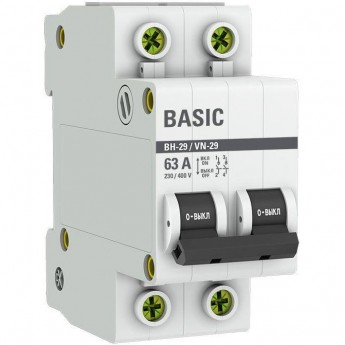 Выключатель нагрузки EKF SL29-2-63-BAS 2п 63А ВН-29 Basic Выключатель нагрузки EKF SL29-2-63-BAS 2п 63А ВН-29 Basic