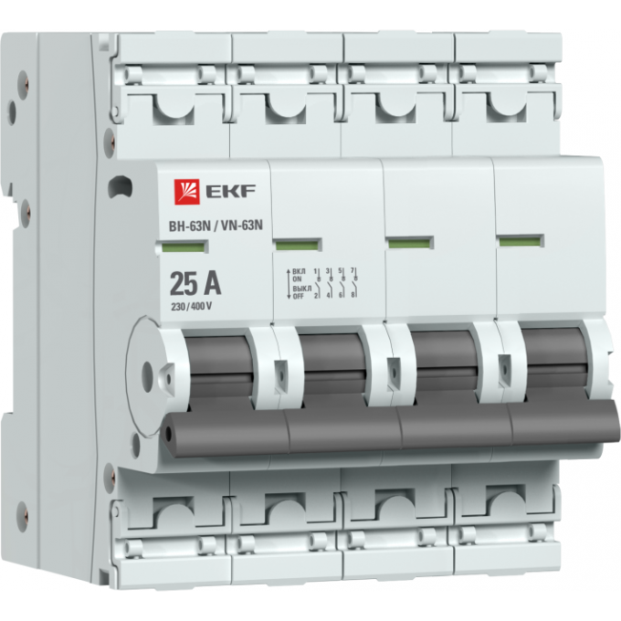 Выключатель нагрузки EKF 4P 25А ВН-63N PROxima S63425 Выключатель нагрузки EKF 4P 25А ВН-63N PROxima S63425